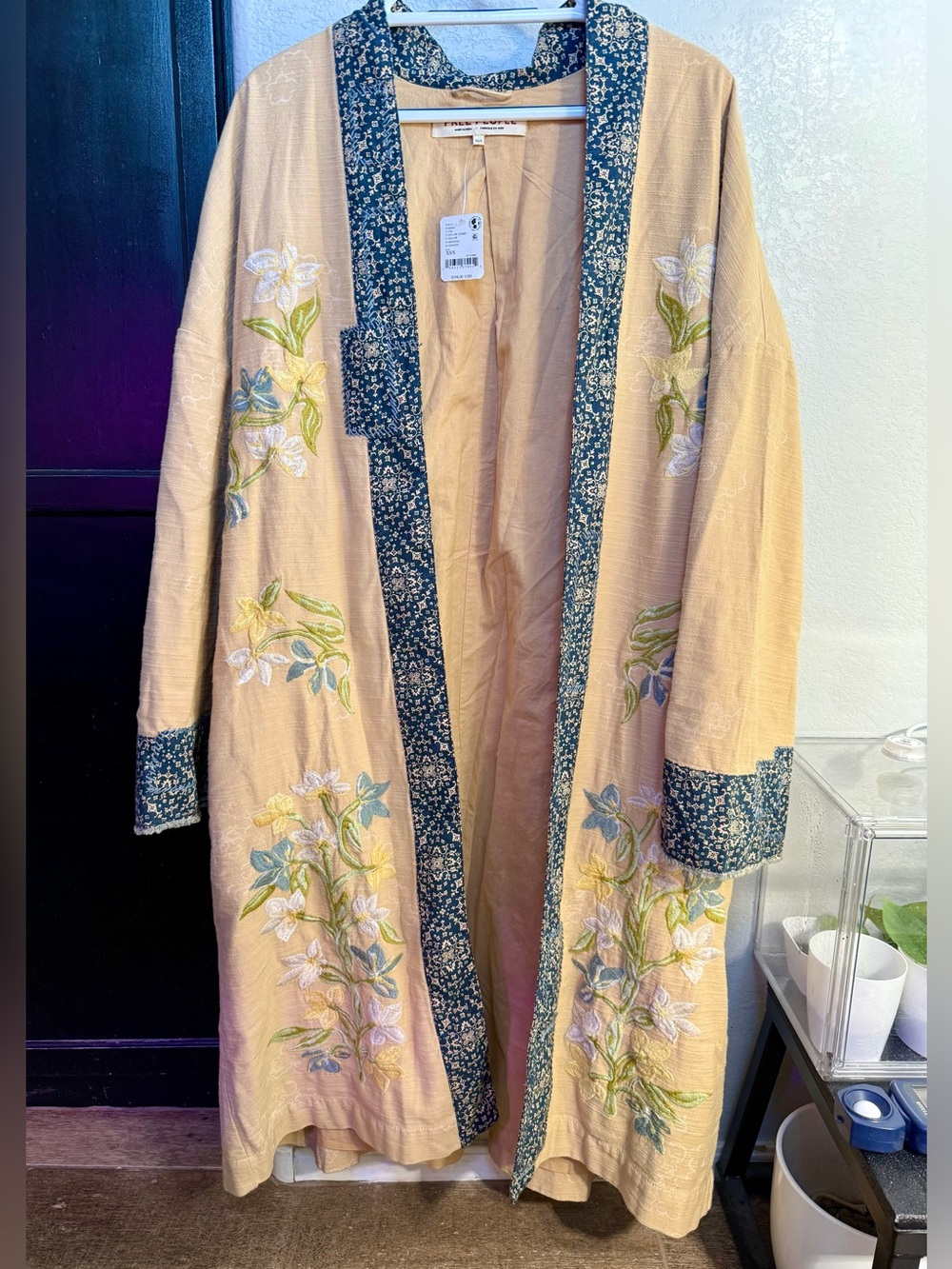 Free People Henlow Embroidered Duster Jacket